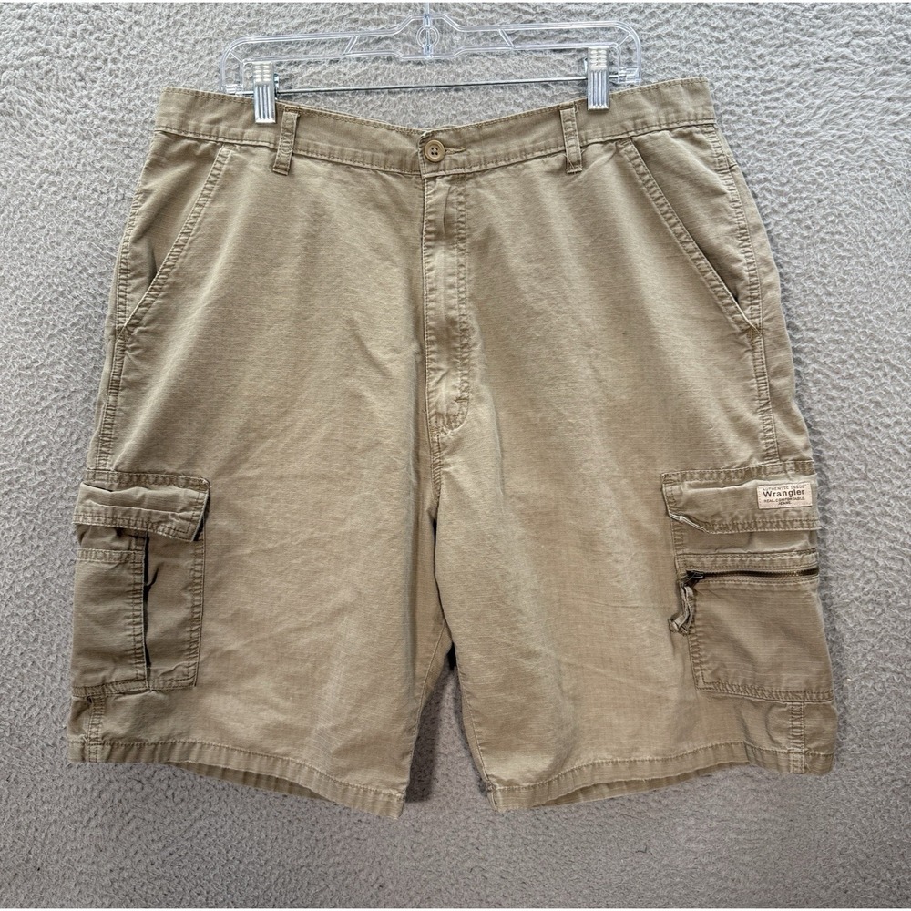 Wrangler Shorts Mens 38 Tan Ripstop Classic Cargo Workwear‎ Grunge Skater